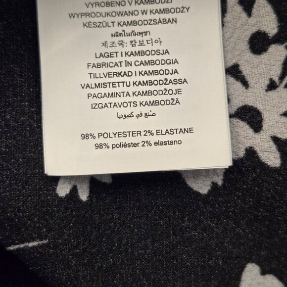 Michael Kors Floral Flutter Sleeve Mini Wrap Dress Black White Plus Size NWT - Picture 13 of 14